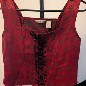 The Girls Red Floral Bustier